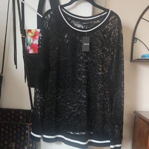 Torrid Black Lace Sporty Top